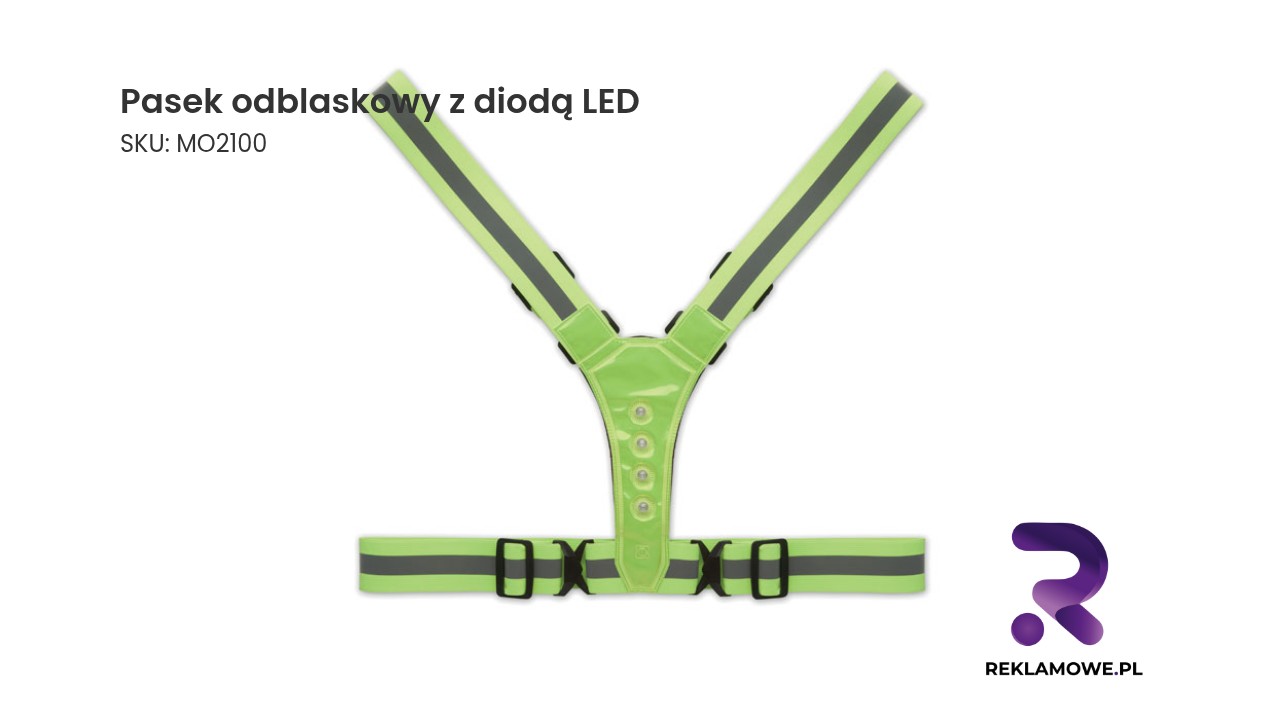 Pasek odblaskowy z diodą LED ROUNDVISIBLE Pasek odblaskowy z wbudowaną diodą LED