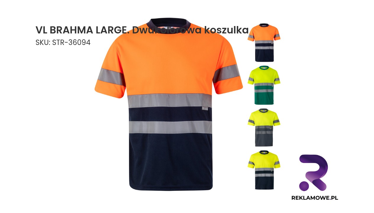 VL BRAHMA LARGE. Dwukolorowa koszulka techniczna w kształcie ptasiego oka (140 g/m²), poliester (100%) Dwukolorowa koszulka VL Brahma Large