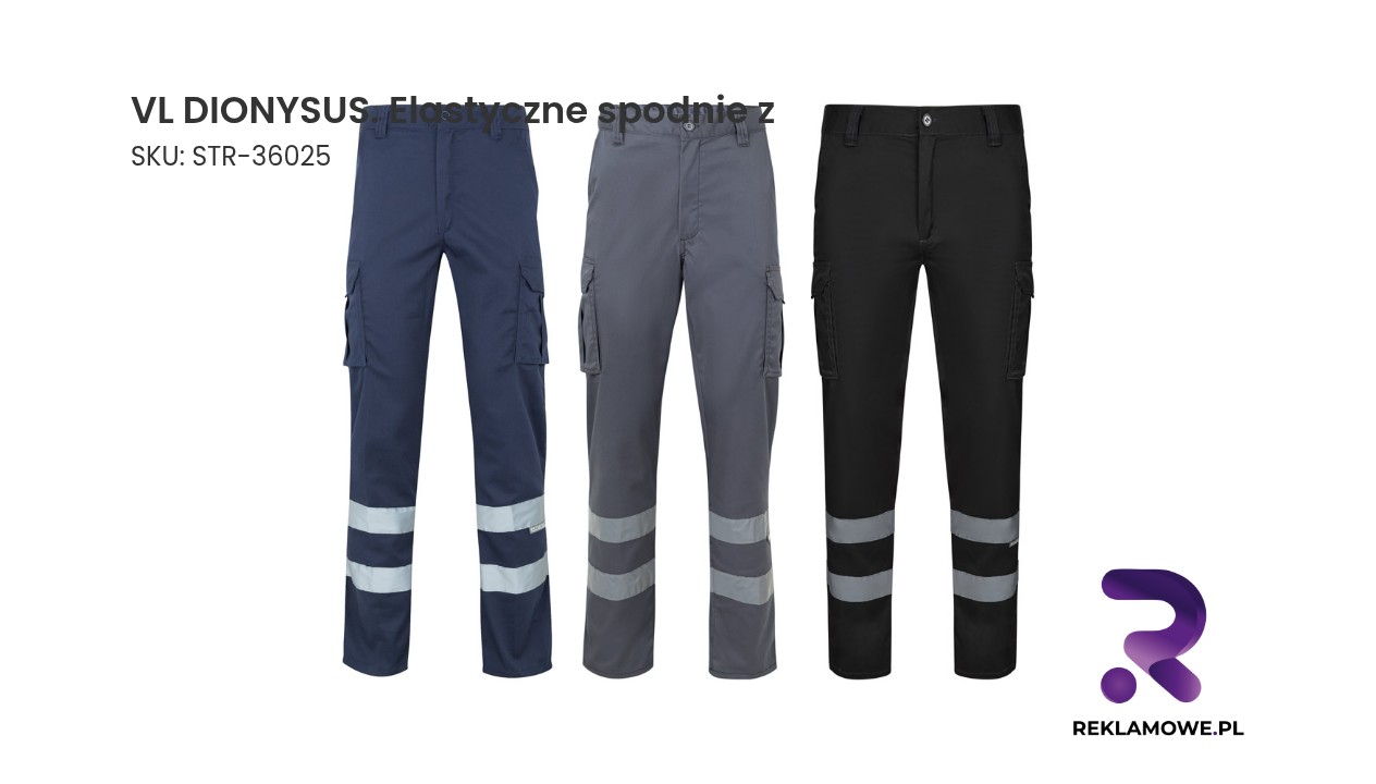 VL DIONYSUS. Elastyczne spodnie z wieloma kieszeniami (240 g/m²), z bawełny (46%), EME (38%) i poliestru (16%) VL DIONYSUS Elastyczne spodnie