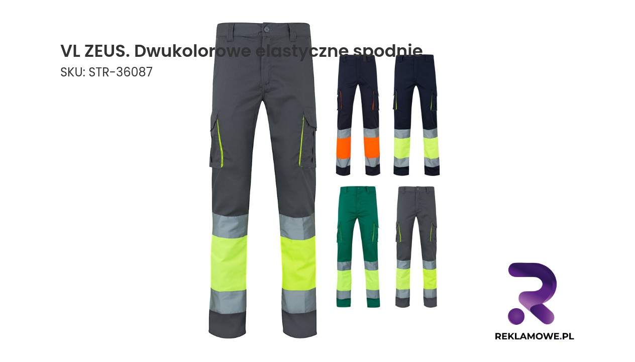 Dwukolorowe elastyczne spodnie VL ZEUS