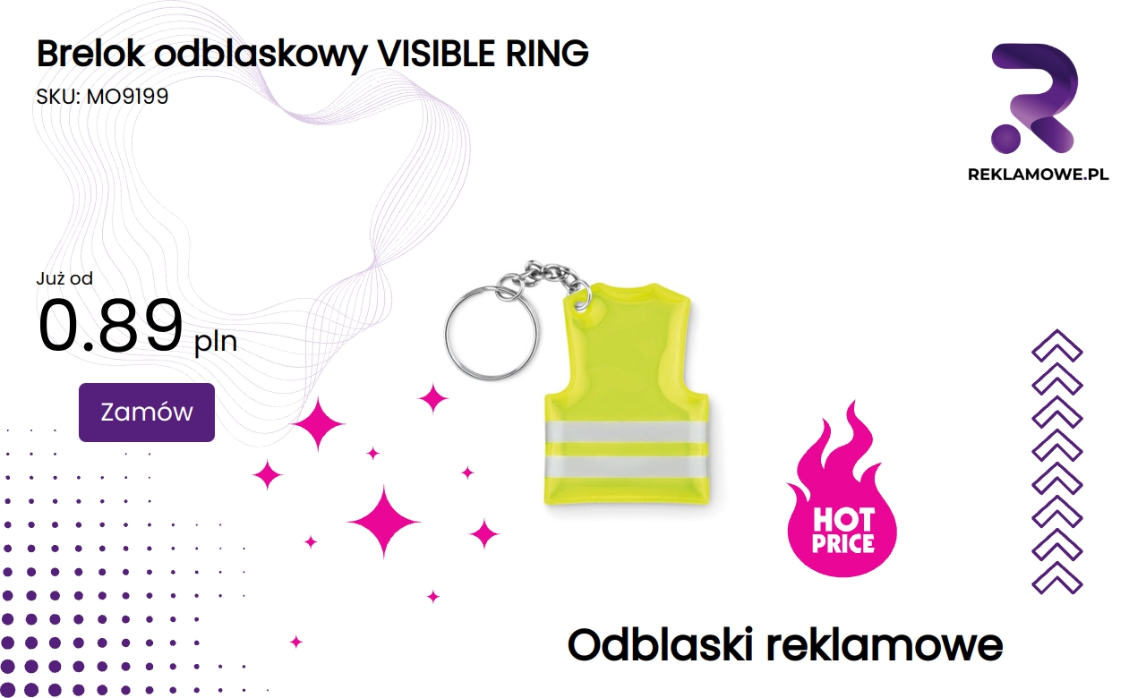 Brelok odblaskowy VISIBLE RING dla bezpieczeństwa na drodze