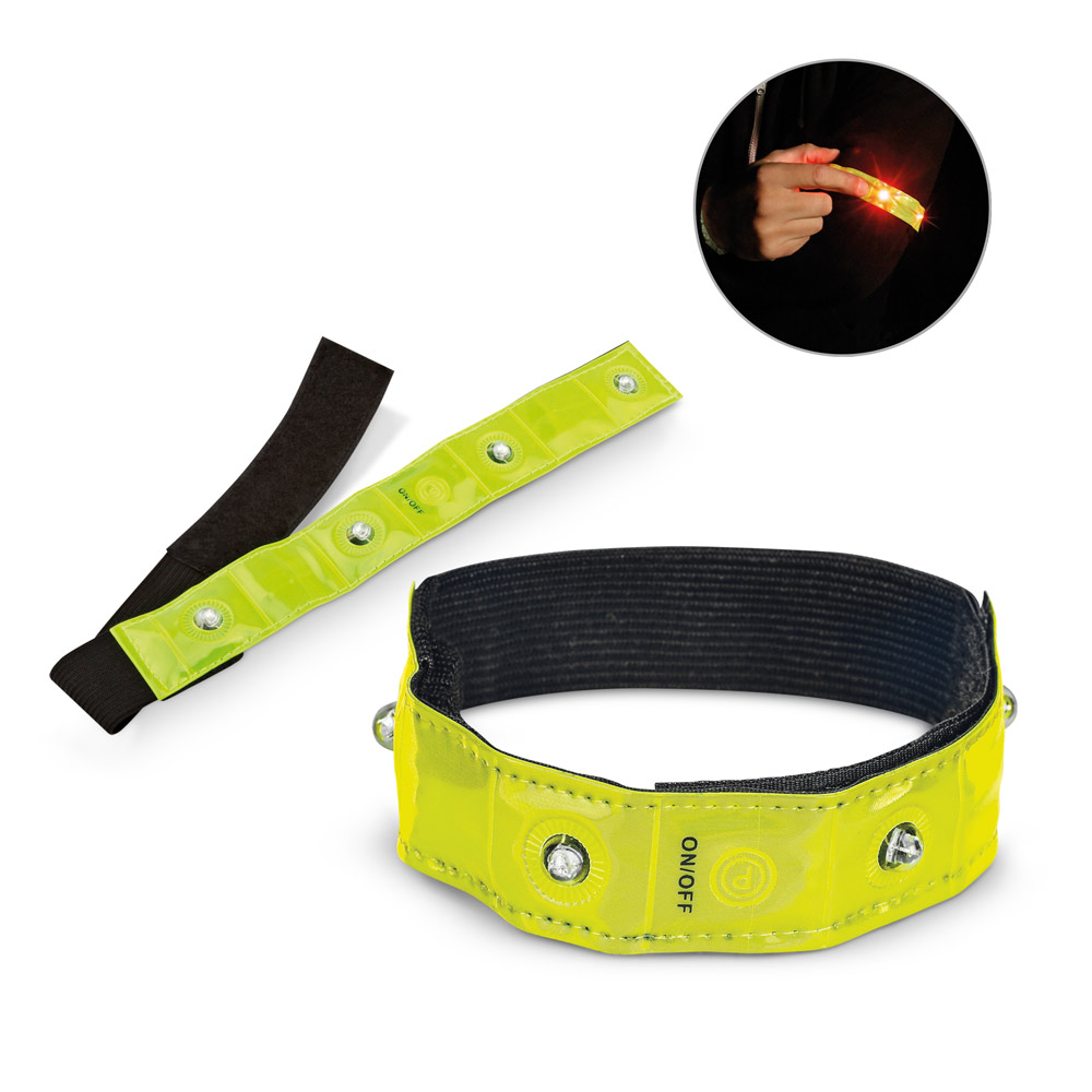VISIBLE. Opaska odblaskowa z 4 czerwonymi diodami LED 98515_set