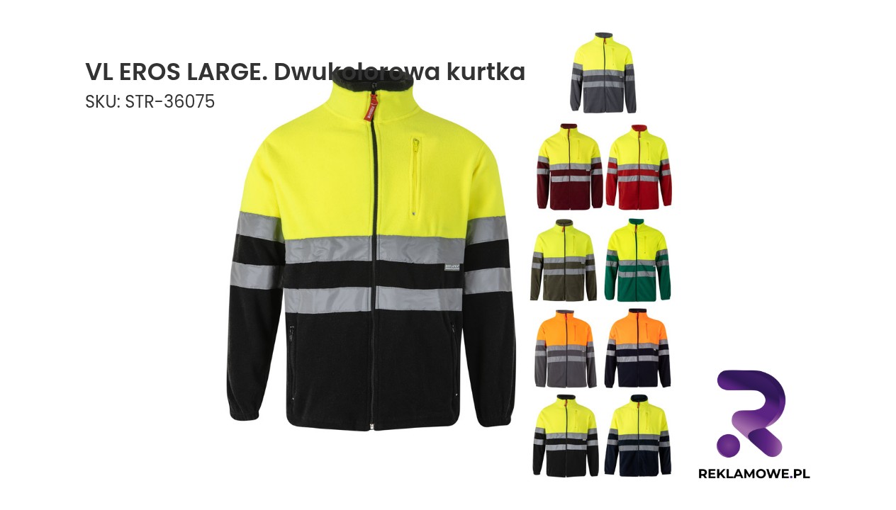 VL EROS LARGE. Dwukolorowa kurtka polarowa (280 g/m²), poliester (100%) VL EROS LARGE dwukolorowa kurtka – stylowa kurtka damska w dwóch kolorach
