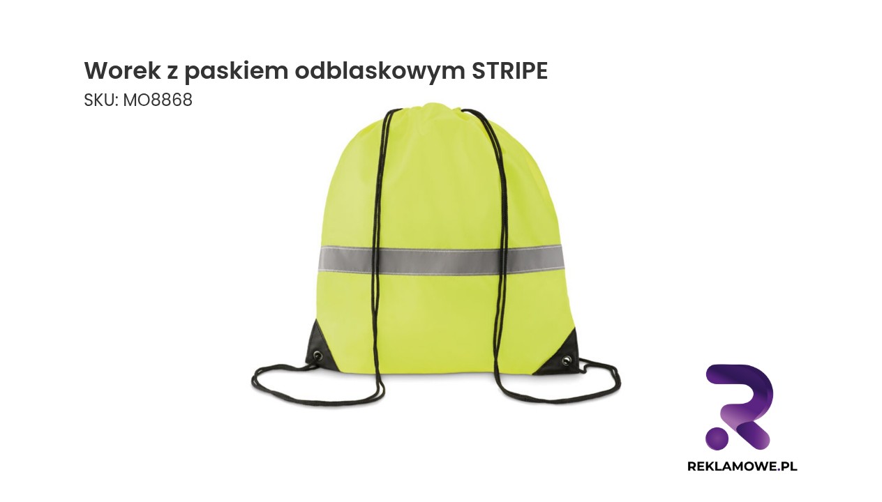 Worek z paskiem odblaskowym STRIPE Worek z paskiem odblaskowym STRIPE – praktyczny worek z elementem odblaskowym